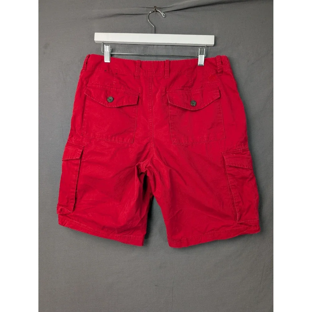 Banana Republic Mens Red Cotton Cargo Shorts Size 34 RN 54023